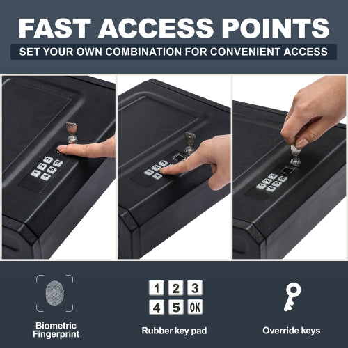 Quick-Access Biometric Gun Safe for 2 pistols