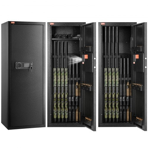 6-8 Rifles Gun Safe with Lock & Digital Keypad,