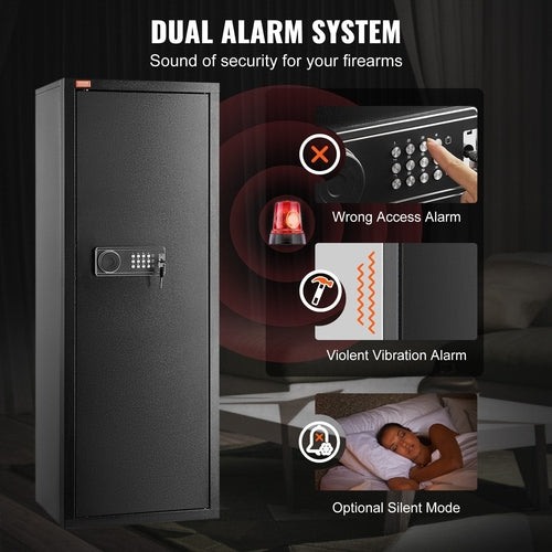 6-8 Rifles Gun Safe with Lock & Digital Keypad,