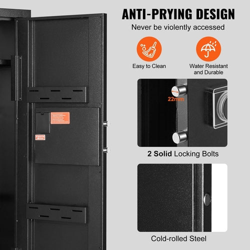 6-8 Rifles Gun Safe with Lock & Digital Keypad,