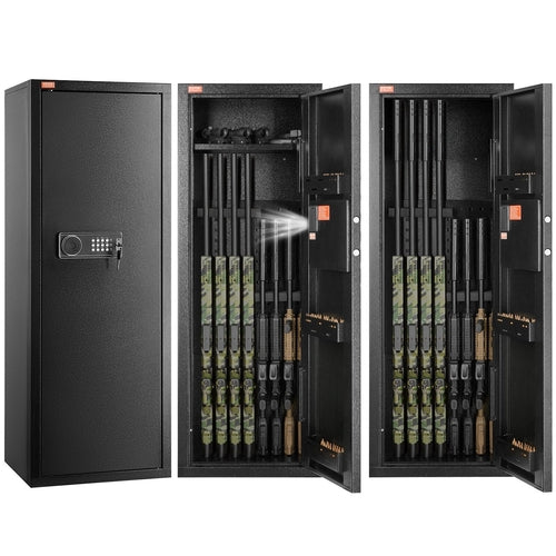 6-8 Rifles Gun Safe with Lock & Digital Keypad,